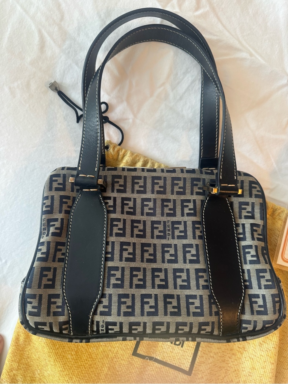 Fendi Black & Gray Zucca Shoulder Bag - Picture 3 of 14